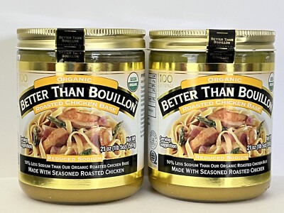 2-Better Than Bouillon Organic Roasted Chicken Base Reduced Sodium 21 oz Each