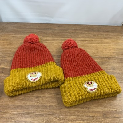 2- Vintage SF 49ers Beanie Hat Cap 70s 
