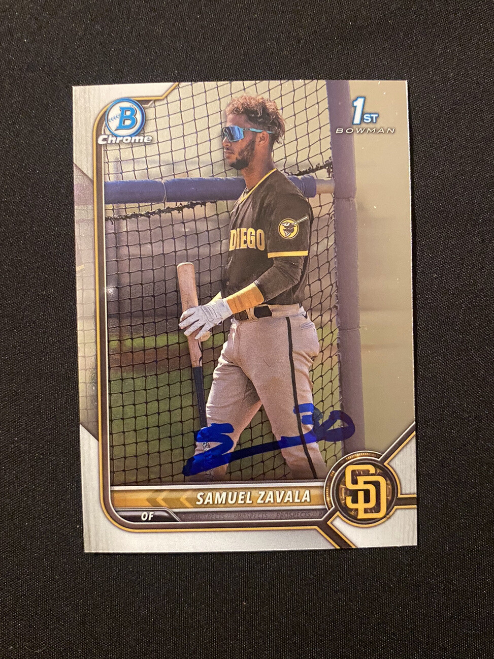 Samuel Zavala Signed 2022 1st Bowman Chrome On Card Autograph Padres GTP 📈 #1