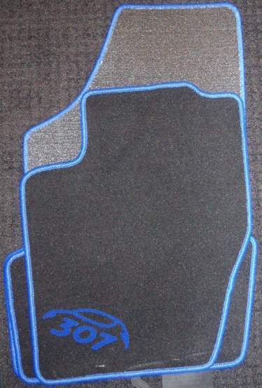 Tapis de sol pour Peugeot 307 moquette voiture noir bleu pas cher