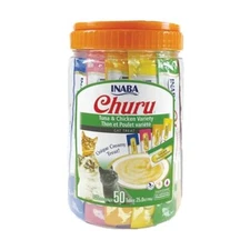 INABA Churu Cat Treats, Grain-Free, Lickable,  Assorted Flavor Names , Sizes 