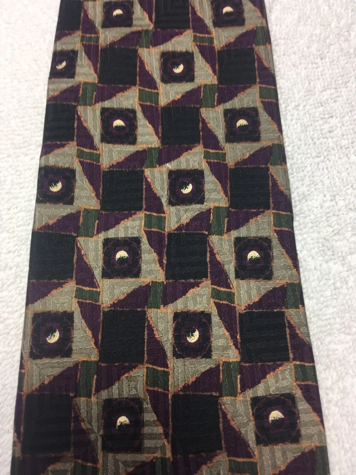 JZ RICHARDS CORBATA HOMBRE NEGRA CON GRIS VERDE ORO PÚRPURA 3,75 X 60 Foto 3 de 4