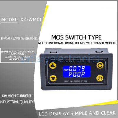 DC 6V-30V multifunctional trigger delay cycle timing MOS tube control 5V 12V 24V