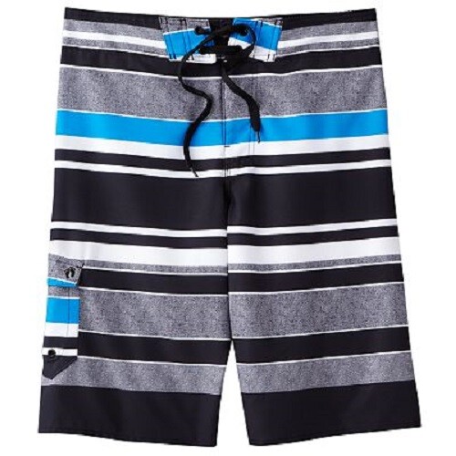 Hang Ten Мужские шорты для плавания в полоску Sz XL - Черный, синий