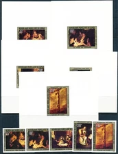 CONGO, 1980, Art, Paintings, Rembrandt, MNH, IMPERF. and DELUXE, VF. (5 pict.)