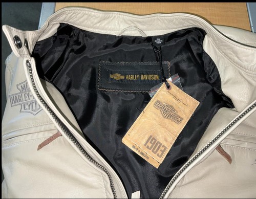 Harley Davidson Womens Embroidered Chain Stitch Leather Jacket 2 XL NEW!! - Picture 3 of 3
