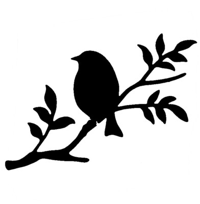 Really Great Stencils, Mini, Bird on Branch 2,  3'', Sitting, Tree, Animal