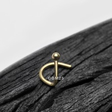 14 Karat Gold Solid Ball Top Nose Screw Ring