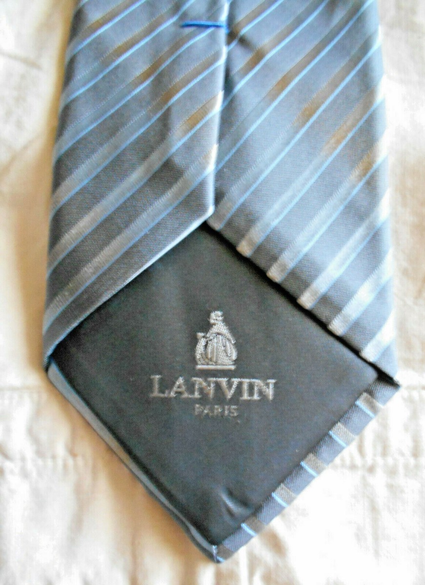 Lot De 3 Cravates Lanvin Paris – Pure Soie – Fabrication France – Occasion – Multicolore