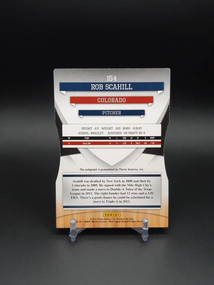 2011 Donruss Elite Extra Edition Prospects /50 Rob Scahill #154 Auto - Image 2 of 2