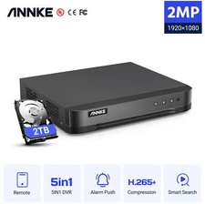 ANNKE 1080P 16CH DVR 5in1 CCTV 2MP Digital Security Video Recorder 2TB H.265+