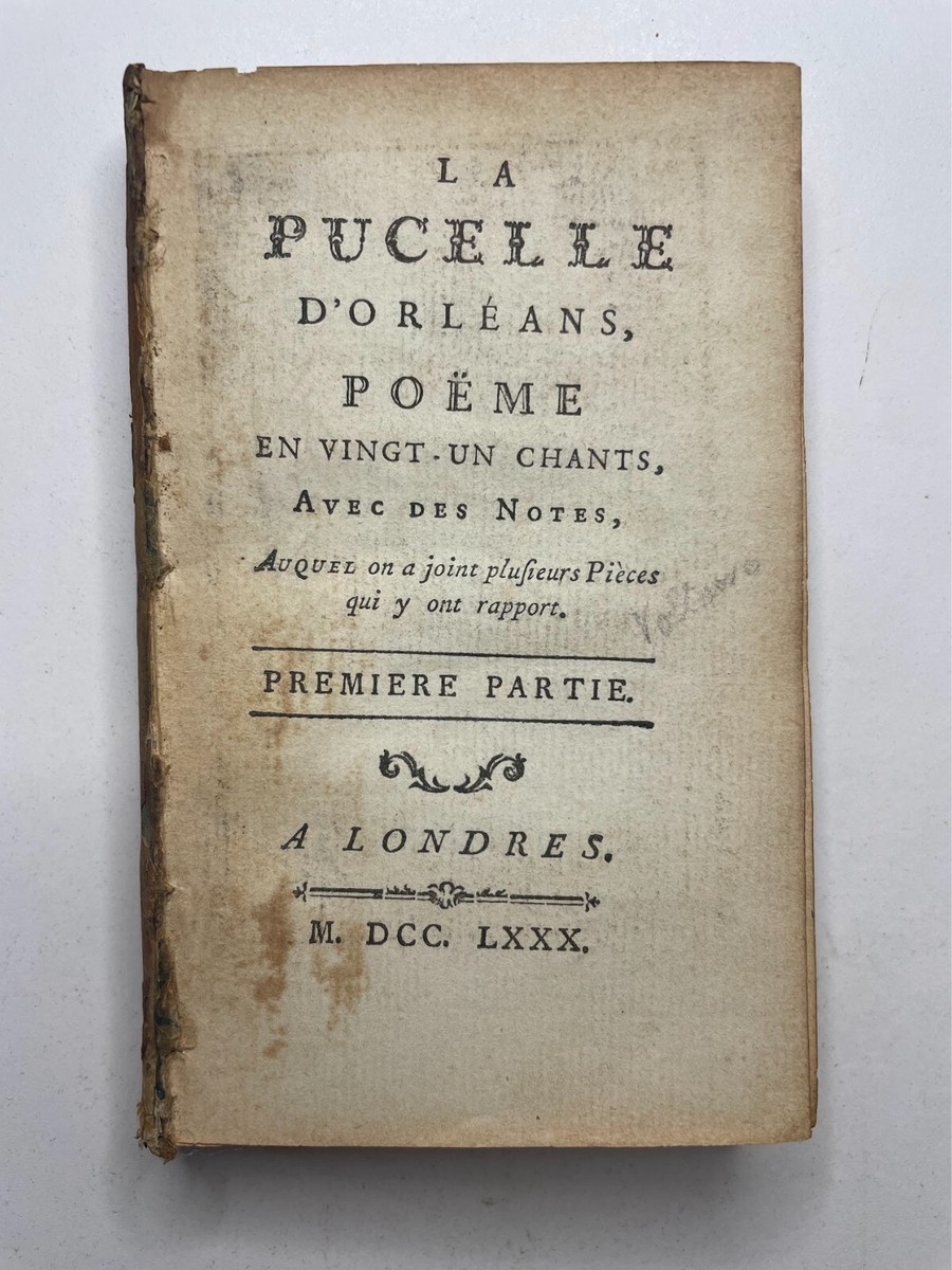 Joan of Arc: La Pucelle d'Orléans (1780 ed.) by Voltaire, with