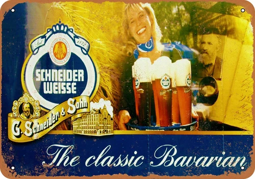 METAL SIGN - Schneider Weisse Beer - Vintage Look Reproduction