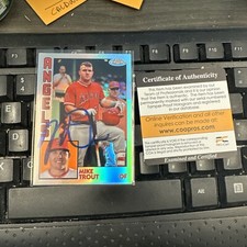 2019 Topps Chrome 1984 Topps #84TC-17 Mike Trout Baseball Card Signed With COA