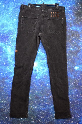 Ksubi Chitch Jeans Men 38x32 Slim Fit Black Denim Blu Bottle Pants Measure 34x31