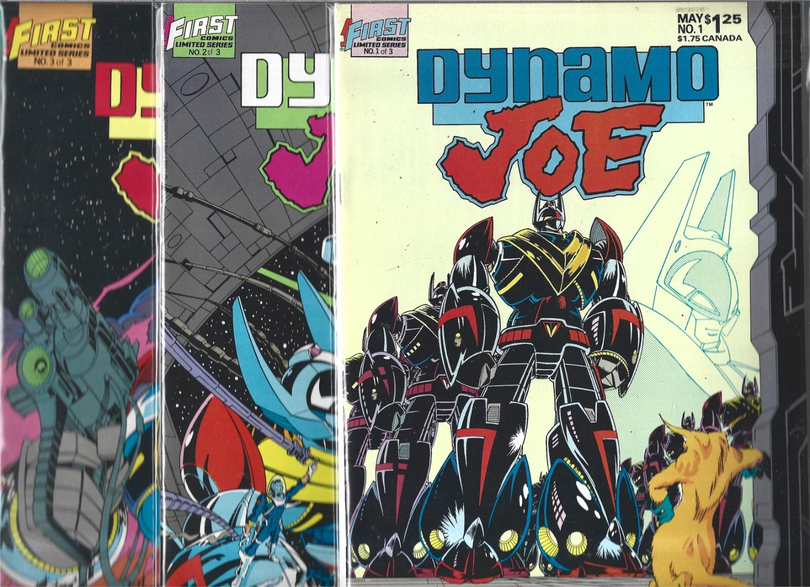 Dynamo Joe Lot Of 3 - #1 #2 #3 (Nm-) High Grade Copper Age First Comics