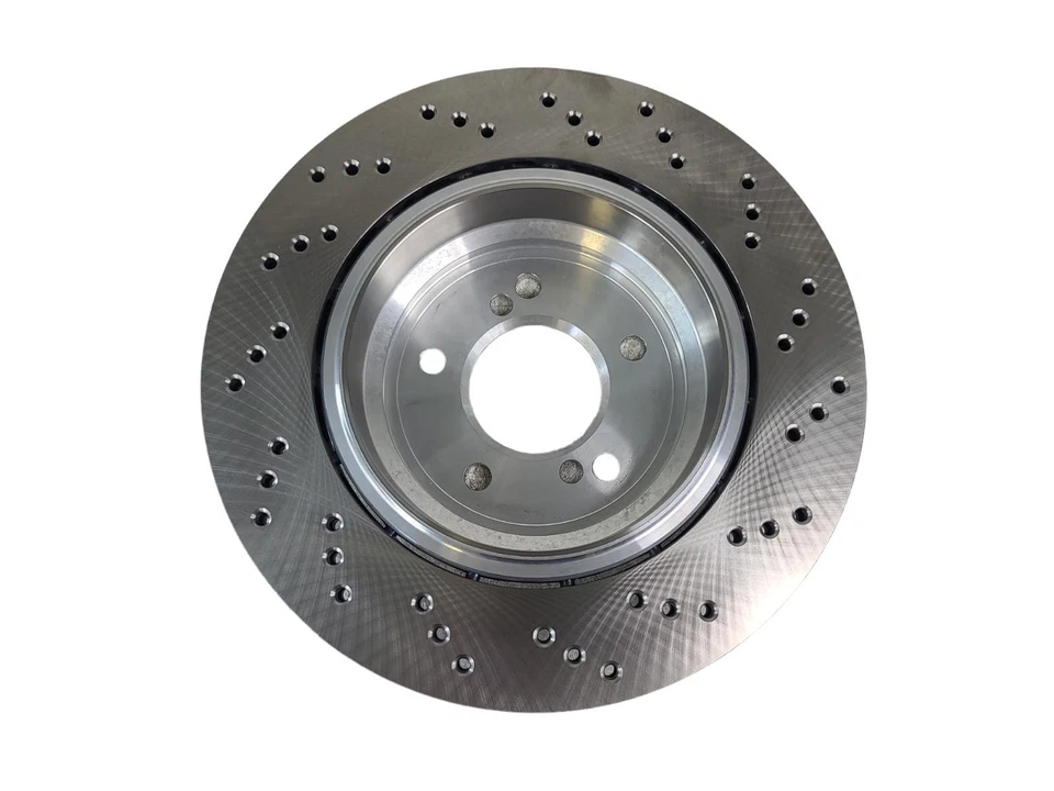 正品原始设备制造商盘式制动转子后驱动 328 毫米交叉钻适用于宝马 34212282303 — 第 3/4 张图片