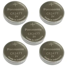 5 NEW PANASONIC CR2477 3V LITHIUM BATTERIES CR 2477