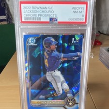 Bowman 2022 Sapphire Edition Chrome Prospects Jackson Chourio #BCP-79 PSA 8