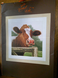 Lanarte Animals WANDERING COW Counted Cross Stitch Kit 13.75" Square