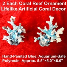 AQUARIUM CORAL REEF RESIN ORNAMENTS 2 EACH FREE SAME DAY SHIPPING TAKE A LOOK