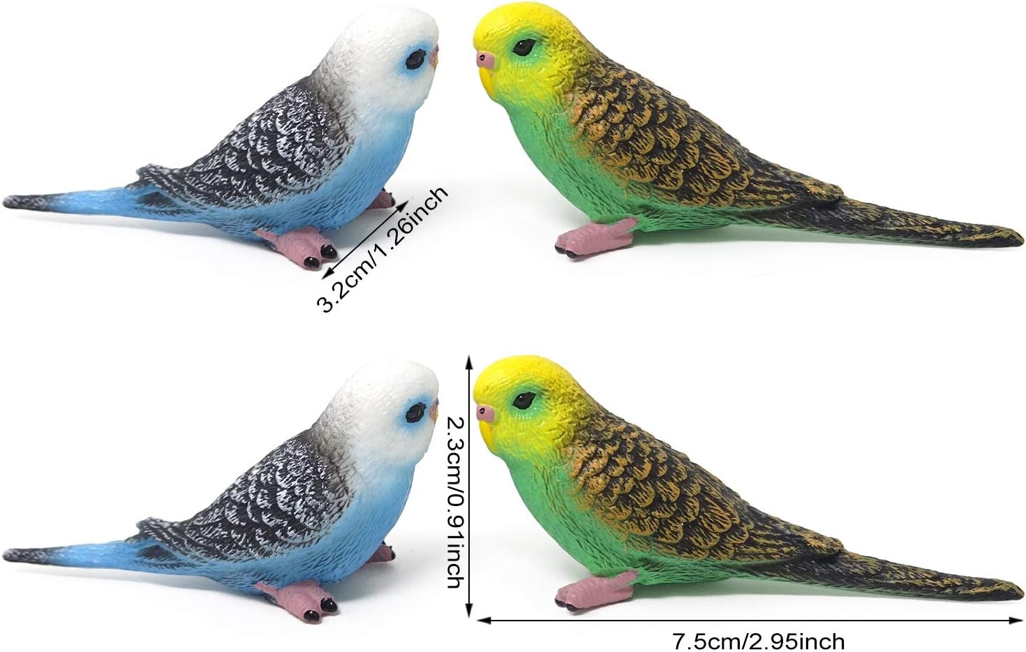 Honbay 4PCS Cute Mini Artificial Parakeet Bird Figurines Miniature Ornaments... 