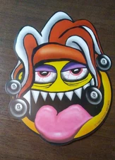 1999 Brand Imports 5.5" Crazy 8Ball Jester Vending Machine Sticker