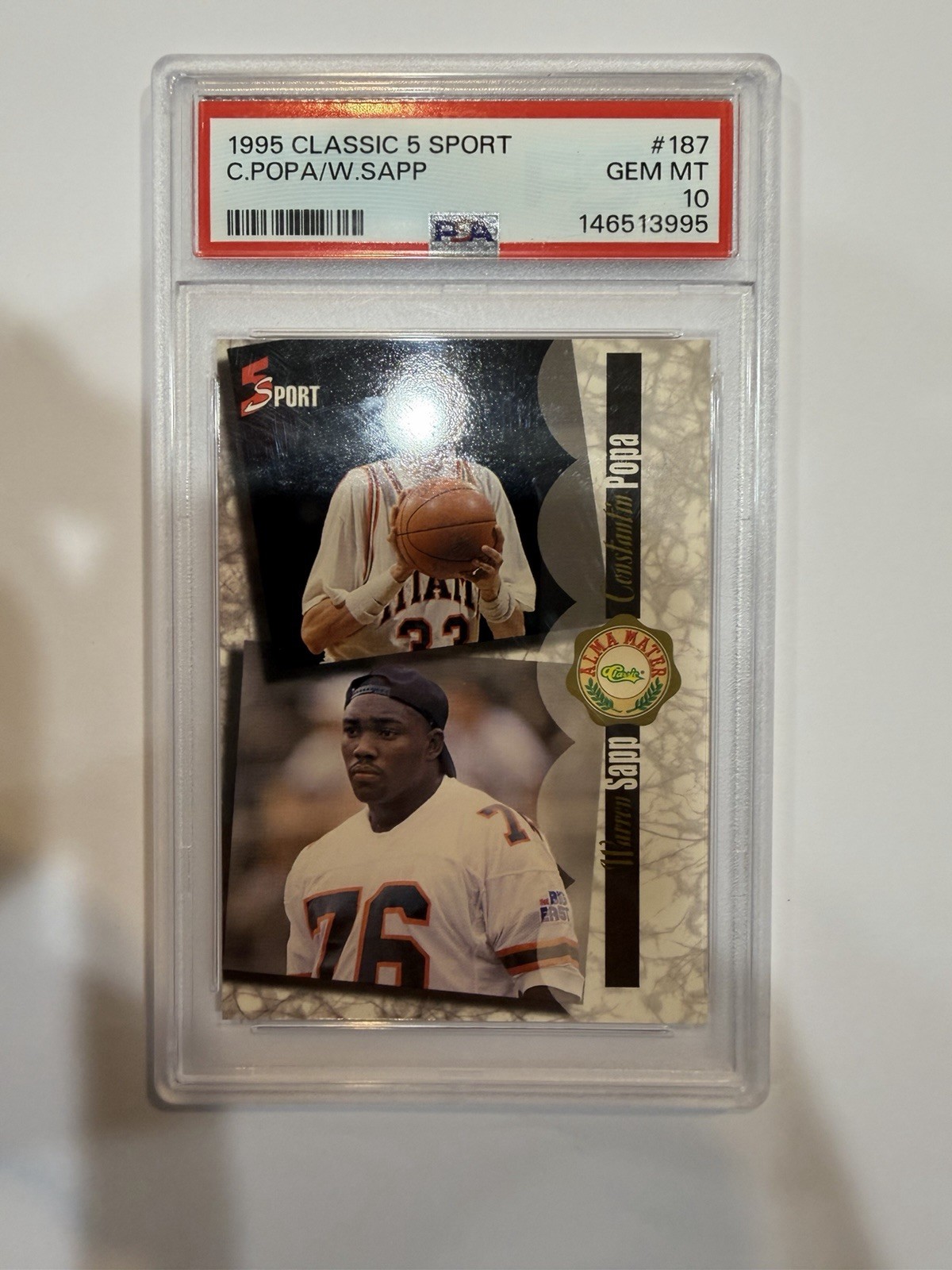 1995 Classic 5 Five Sport Alma Mater Warren Sapp Popa Miami Hurricanes #187