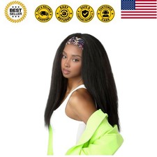 Kinky Straight Headband Wig, Soft  Natural as Human Hair, Glueless Headband ...