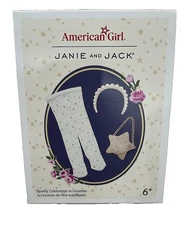 NEW American Girl Doll Janie & Jack SPARKLY CELEBRATION ACCESSORIES Cream & Gold