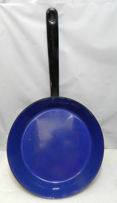 Vintage Silit/Riess Style Cobalt Blue/Black Enamel Non Stick Frying Pan 10'' D36S