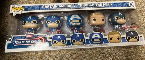 Funko POP! Marvel Captain America Through The Ages Year of The Shield 5 Pack Box