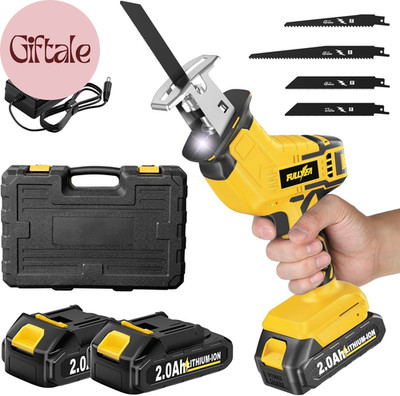 Cordless Reciprocating Saw, 0-3500 RPM Electric Saws with 4 Blades & 2 Batteries