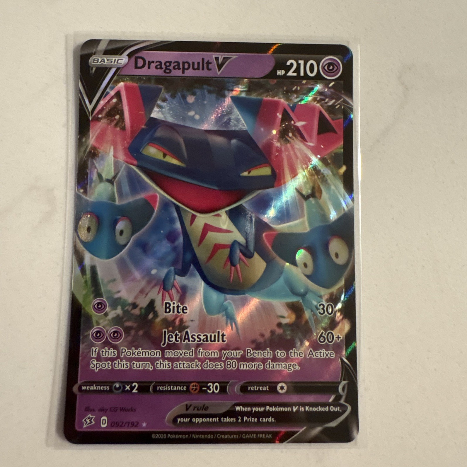 Dragapult V - 092/192 Ultra Rare Rebel Clash NM Pokemon TCG