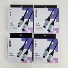Lot of 4 - North 3-Pin 10ft XLR Microphone PVC Cable For Recording and Streaming