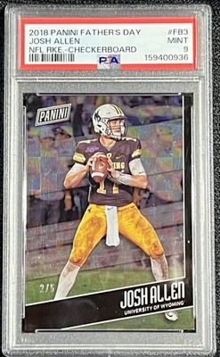 2018 PANINI FATHERS DAY JOSH ALLEN ROOKIE CHECKERBOARD SP #d 2/5 PSA 9 POP 1 !!!