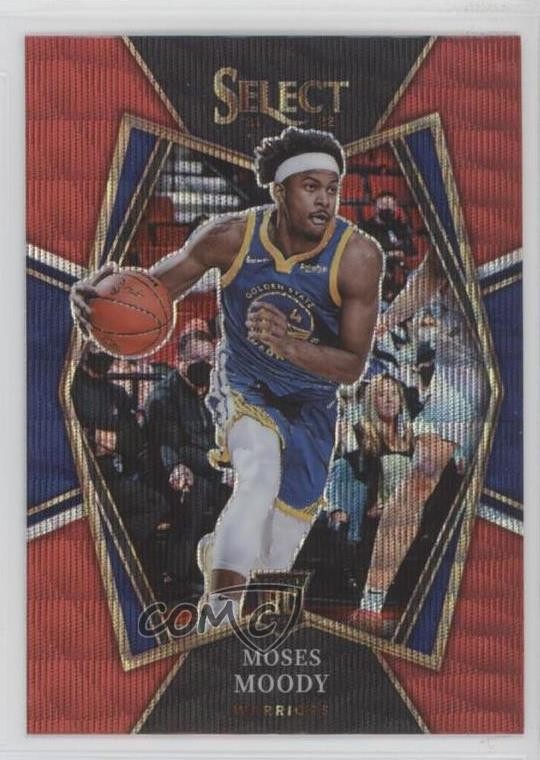 2021-22 Panini Select Premier Level Red Wave Prizm Moses Moody #187 3d1