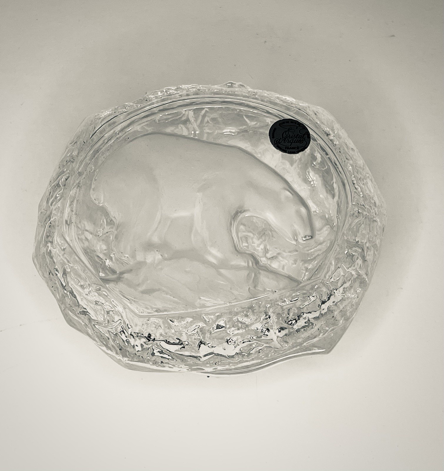 DArques Inseparables Frosted Etched Polar Bear Crystal Trinket Box