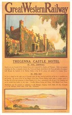 Early GREAR WESTERN RAILWAY GWR Tregenna Castle Hotel Cornwall  postcard