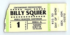 Biglietto concerto Billy Squier Stub 1 febbraio 1983 Mobile Alabama
