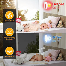 Privacy Without Curtains - Heat  UV Blocking Window Film Static Cling 17.5x78