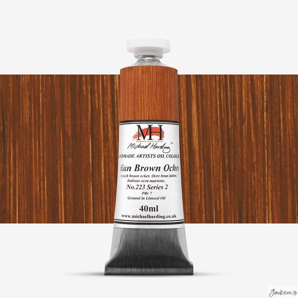 Michael Harding Artists Oil Paint Linseed Oil 40ml Tube Italian Brown Ochre PY42