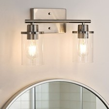 Vanity Light Fixtures, 2 Light Bathroom Vanity Light Fixtures Brushed Nickel