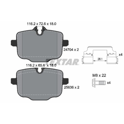 Bremsbelagsatz TEXTAR 2470401, Hinten