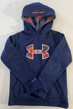 BOYS  UNDER ARMOUR HOODIE SIZE YOUTH LARGE Blue and Orange