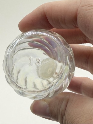 VTG Iridescent Molded Glass Bottle Swirl Design W/ Stopper Vanity 4” Gently Used - Picture 2 of 3