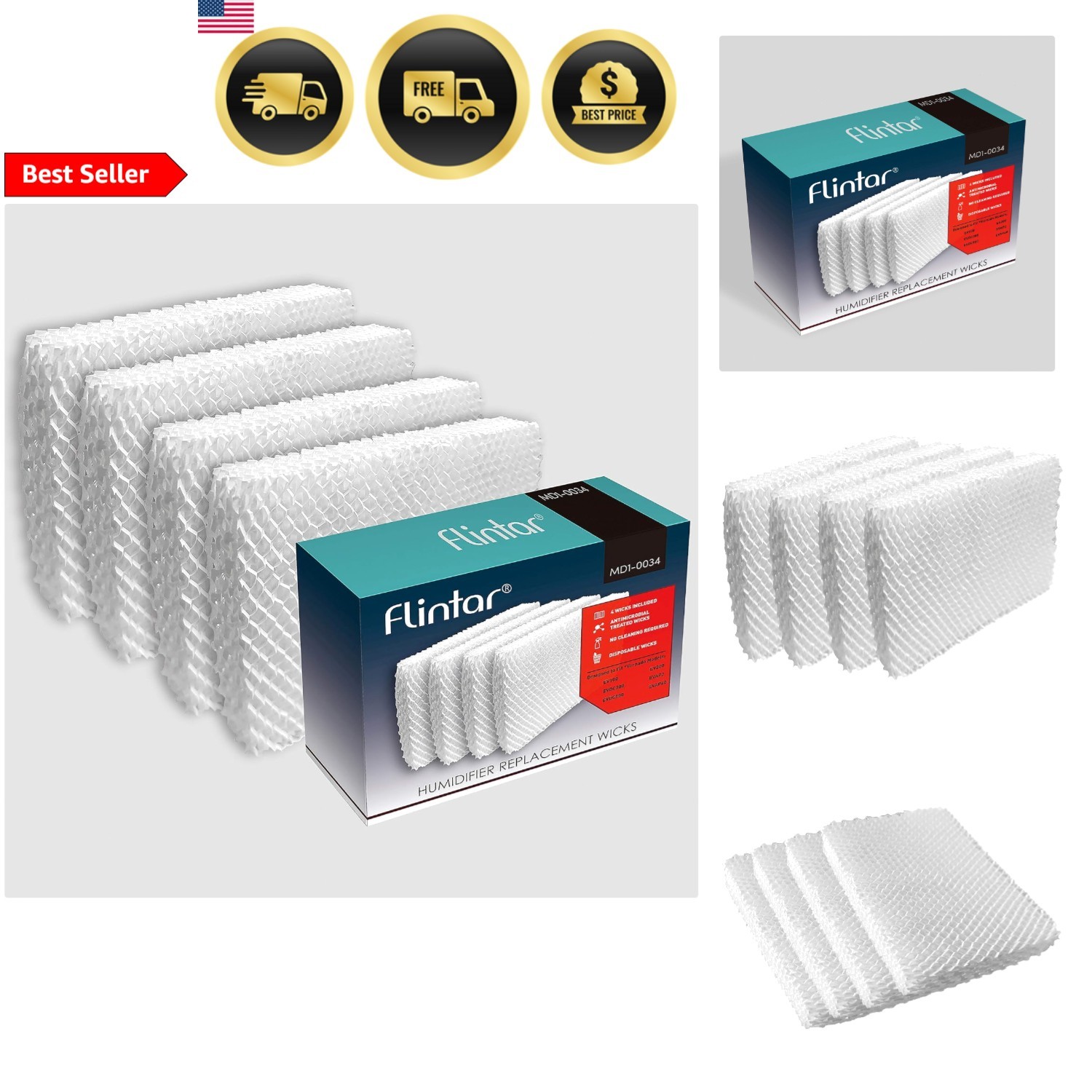 Replacement Wicks 4 Pack For Evaporative Humidifiers Water Filters