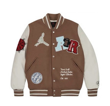 Jordan Men s Varsity Jacket Leather Brown/Whi...
