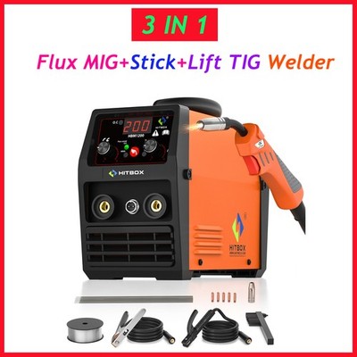 HITBOX 4 IN 1 Flux MIG Stick Lift TIG Welder Spool Gun Welding Machine 110V/220V