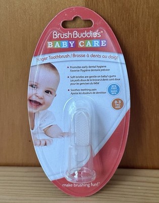 Brush Buddies Baby Care 1 Finger Toothbrush 0-3 Years Clear BPA Free NEW
